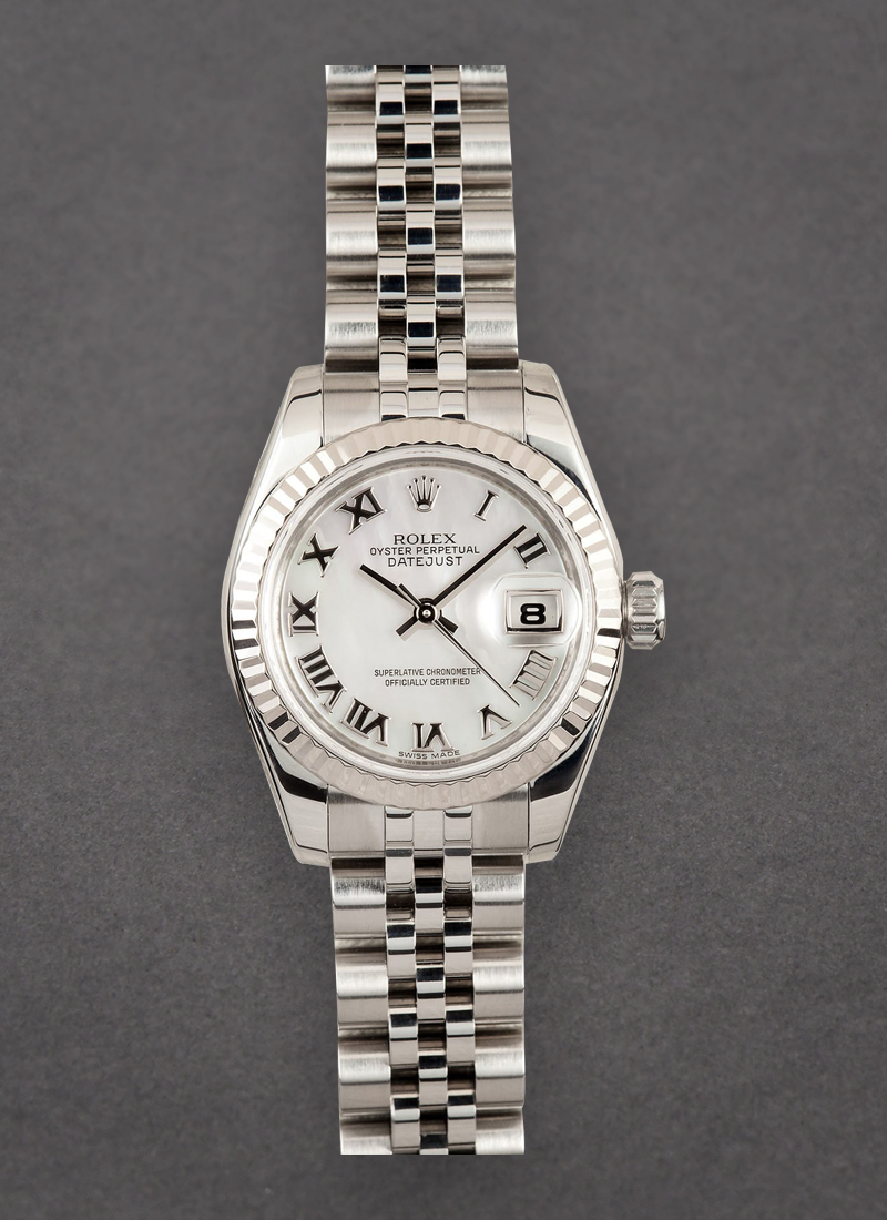 Rolex Unworn Datejust 36mm Automatic in Steel with White Gold Fluted Bezel