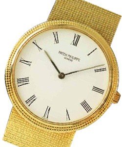 Vintage Calatrava 3954J Yellow Gold on Bracelet with White Dial
