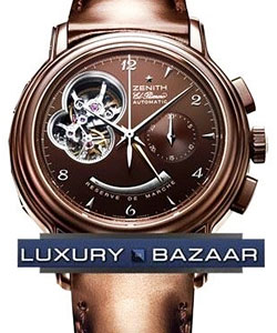 Chronomaster T Open Neo Vintage in PVD Steel on Brown Calfskin Leather Strap with Brown Dial