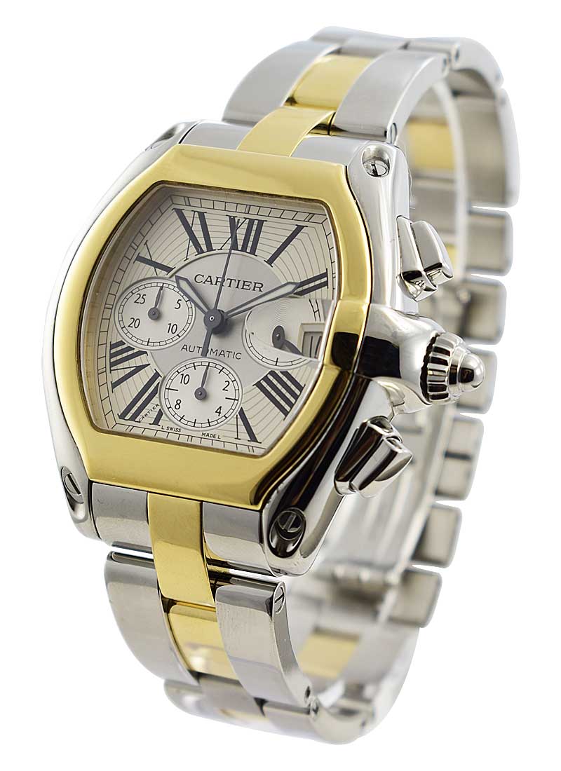 cartier roadster chronograph two tone