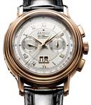 Chronomaster T Grande Date  in Rose Gold on Black Alligator Leather Strap with Silver Dial