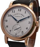 1815 Small Seconds Manual in Rose Gold On Black Leather Strap with Silver Arabic Dial