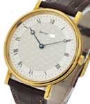 Classique 41mm in Yellow Gold on Brown Crocodile Leather Strap with Silver Dial