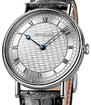 Classique in White Gold on Black Crocodile Leather Strap with Silver Dial