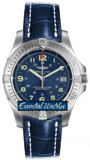 Colt Quartz in Steel on Blue Crocodile Leather Strap with Blue Dial