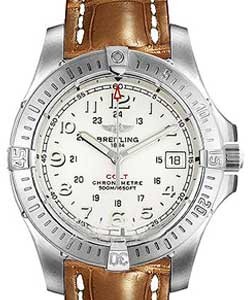 Colt Quartz in Steel on Brown Crocodile Leather Strap with Silver Dial
