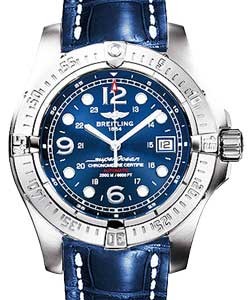 Superocean Steelfish X-Plus Men's Automatic in Steel Steel on Blue Crocodile Strap with Blue Dial