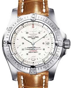 Superocean Steelfish X-Plus Men's Automatic in Steel Steel on Brown Crocodile Strap with Silver Dial