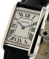 Tank Louis Cartier - Large Size  White Gold on Strap