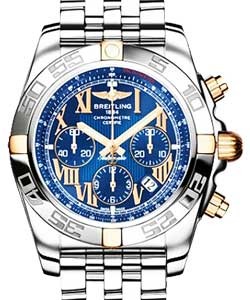 Chronomat B01 Chronograph in 2-Tone on 2-Tone Bracelet with Blue Dial