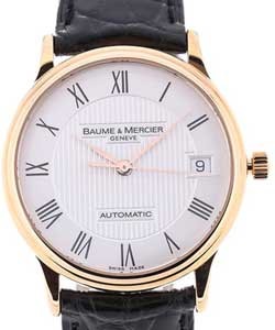 Classima Executives Rose Gold on Black Crocodile Leather Strap with Silver Dial