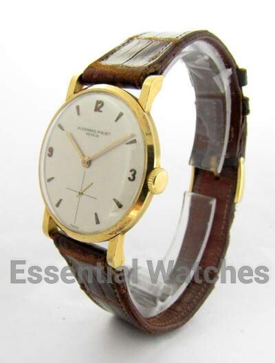 Classical in Yellow Gold on Brown Leather Strap with Silver Dial