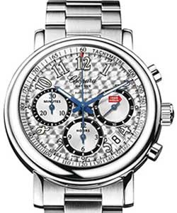 Mille Miglia Chronograph 38.5mm Automatic in Steel Steel on Bracelet with Silver Dial