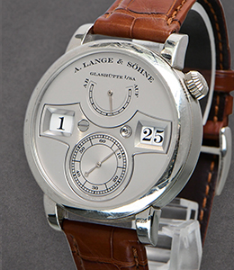Zeitwerk Double Jumping Hour in Platinium LE 200 pieces ONLY On Crocodile Leather Strap with Silver Dial