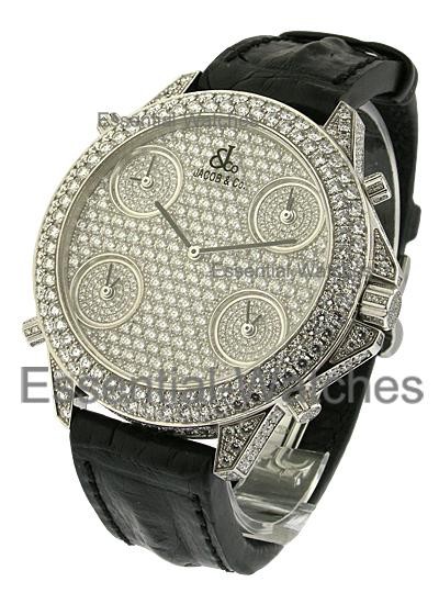 Jacob  Five Time Zone with Pave Diamond Dial