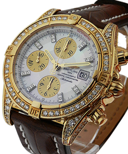 Chronomat Evolution with Diamond Bezel and Case Yellow Gold on Strap - 25pcs Made