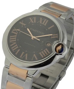 Ballon Bleu 42mm in Steel on Steel and Rose Gold Bracelet with Brown Dial