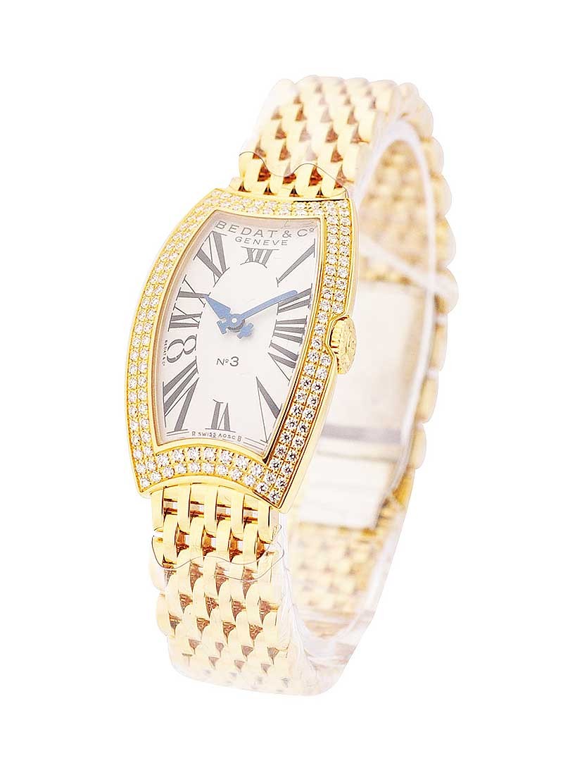 Bedat No. 3 in Yellow Gold with 2 Row Diamond Bezel