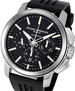 Classima Executives XL Chrono in Steel On Black Rubber Strap with Black Dial - Discontinued