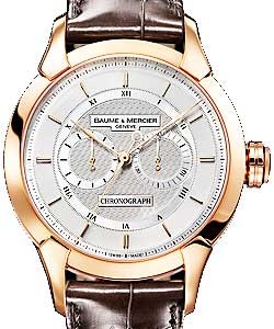 William Baume XL Watch Rose Gold on Strap with Silver Dial