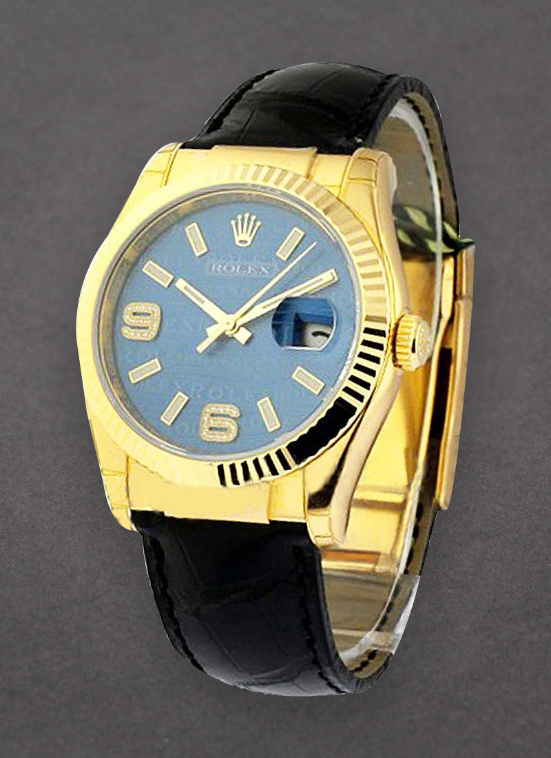 Rolex Unworn Datejust in Yellow Gold with Fluted Bezel