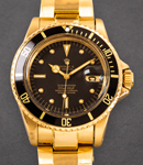 Submariner in Yellow Gold With Black Bezel on Yellow Gold Oyster Bracelet With Black Dial