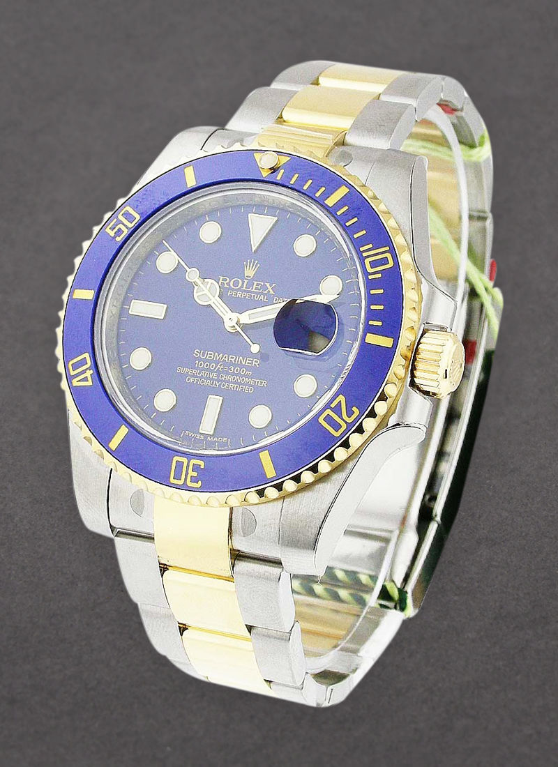 Rolex New 116613 2Tone Submariner with Blue Ceramic Bezel