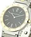 Bvlgari-Bvlgari 33mm in Steel Steel and Yellow Gold on Bracelet with Black Dial