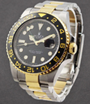GMT Master II 40mm in 2 Tone on Oyster Bracelet with Black Dial