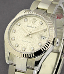 Mid Size Datejust 31mm in Steel with White Gold Fluted Bezel on Jubilee Bracelet with Silver Jubilee Diamond Dial