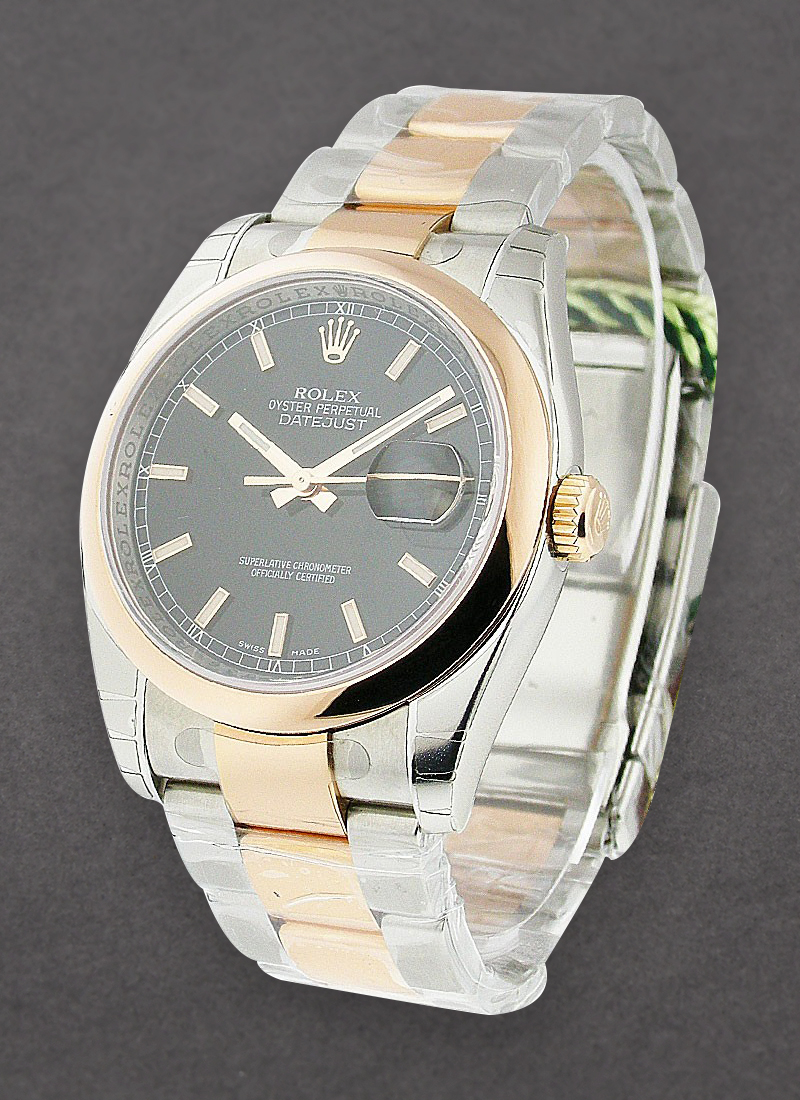 Rolex Unworn Datejust 36m in Steel with Rose Gold Domed Bezel