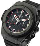 King Power Foudroyante Magic Black in Black PVD Ceramic on Black Rubber Strap with Black Dial