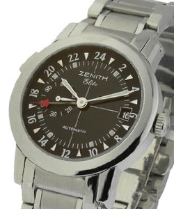 Port Royal Elite Dual Time Steel on Bracelet with Black Dial