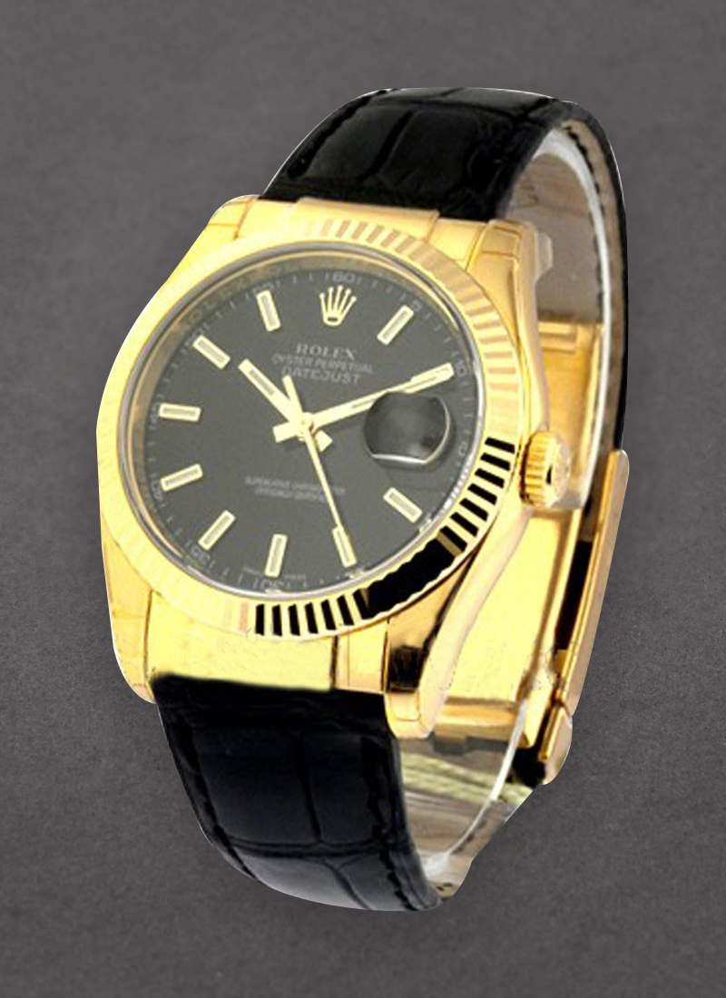 Rolex Unworn Datejust in Yellow Gold with Fluted Bezel