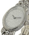 Lady's Ovale White Gold with Pave Diamond Bracelet Full Pave - 100% Factory Set Diamonds