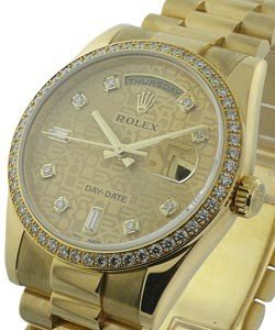 Day-Date President in Yellow Gold with Diamond Bezel on Yellow Gold President Bracelet with Champagne Jubilee Diamond Dial