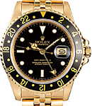 GMT Master 40mm in Yellow Gold with Black Bezel on Bracelet with Black Dial