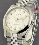 Datejust 36mm in Steel with Domed Bezel on Steel Jubilee Bracelet with Silver Jubilee Diamond Dial