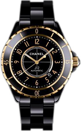 Chanel J12 42mm Automatic in Black Ceramic & Stainless Steel with Yellow Gold Bezel
