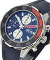 Aquatimer Chronograph in Steel with Orange and Blue Bezel on Blue Rubber Strap with Blue Dial