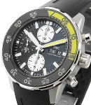Aquatimer Chronograph 44mm in Steel on Black Rubber Strap with Black Dial