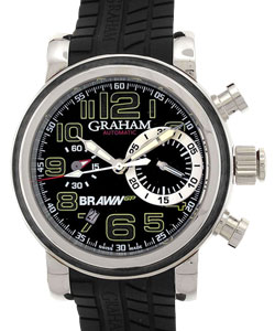 Brawn GP Silverstone - Limited to in Stainless Steel on Black Rubber Strap with Black Arabic Dial