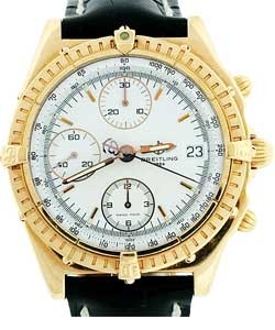 Chronomat Yellow Gold Yellow Gold on Strap with White Dial