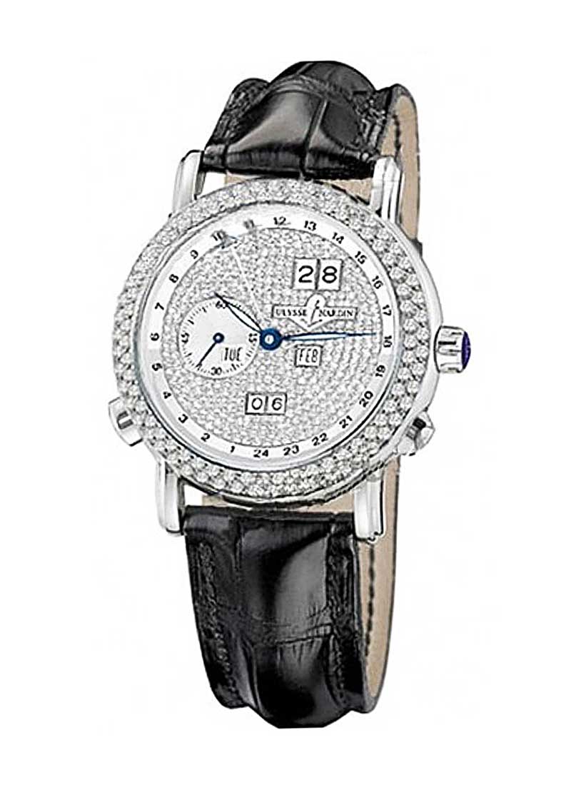 Ulysse Nardin GMT Perpetual in White Gold with Diamond Bezel