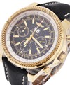 Bentley 6.75 Chronograph  in Yellow Gold on Black Strap with Black Dial