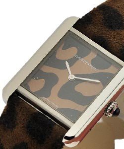 Tank Solo - Steel - Small  Steel on  Panther Motif Strap with Panther Motif Dial