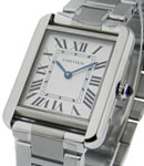 Tank Solo Small in Stainless Steel on Stainless Steel Bracelet with Silver Dial