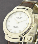 Cellini - 36mm - White Gold on Brown Strap with White  Dial