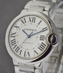 Ballon Bleu 36mm Mid Size in Steel on Steel Bracelet with Silver Roman Dial