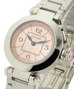 Pasha 27mm Quartz in Steel on Steel Bracelet with Pink Dial